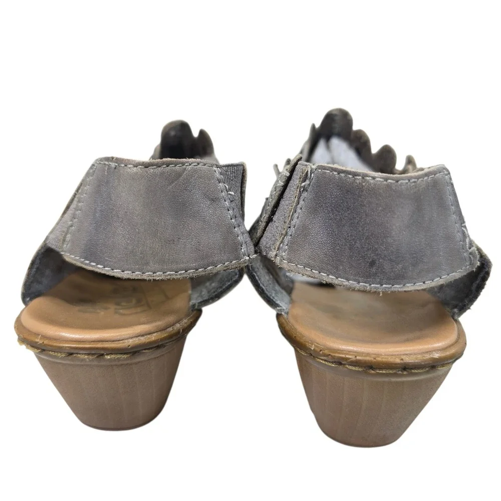 Rieker Antistress Woven Leather Slingback Sandals Women Size 37‎ Gray